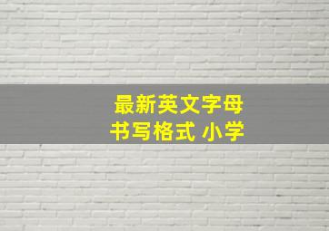 最新英文字母书写格式 小学